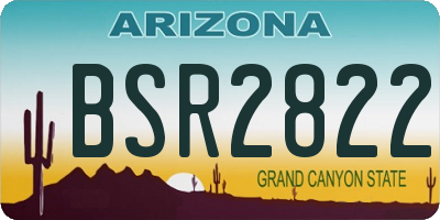 AZ license plate BSR2822