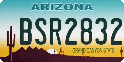 AZ license plate BSR2832