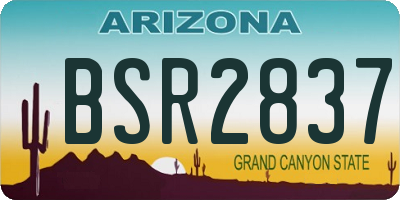 AZ license plate BSR2837