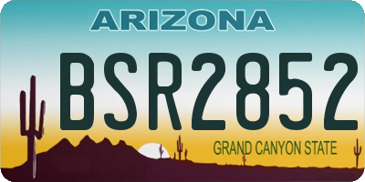AZ license plate BSR2852