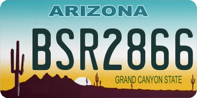 AZ license plate BSR2866