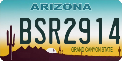 AZ license plate BSR2914