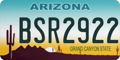 AZ license plate BSR2922