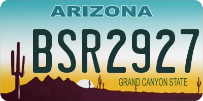 AZ license plate BSR2927