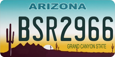 AZ license plate BSR2966