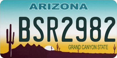AZ license plate BSR2982