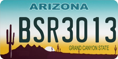 AZ license plate BSR3013