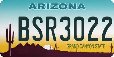 AZ license plate BSR3022