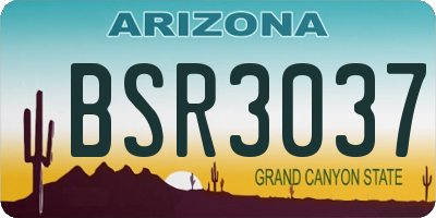 AZ license plate BSR3037