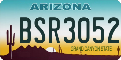 AZ license plate BSR3052