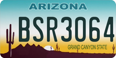 AZ license plate BSR3064