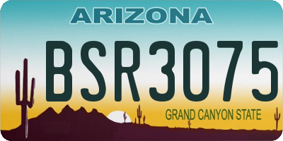 AZ license plate BSR3075