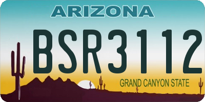 AZ license plate BSR3112