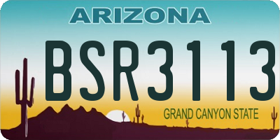 AZ license plate BSR3113