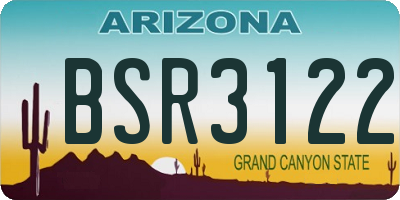 AZ license plate BSR3122