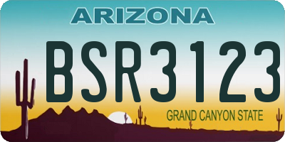 AZ license plate BSR3123