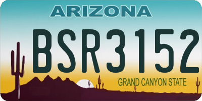 AZ license plate BSR3152