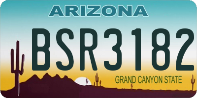 AZ license plate BSR3182