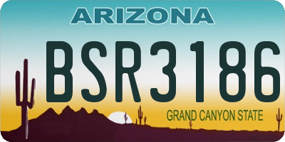 AZ license plate BSR3186