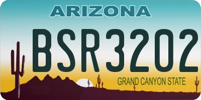 AZ license plate BSR3202