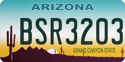AZ license plate BSR3203