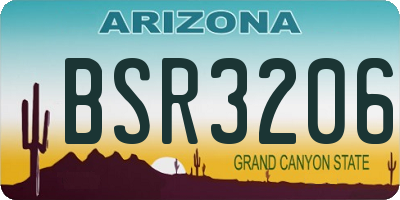 AZ license plate BSR3206