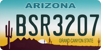 AZ license plate BSR3207