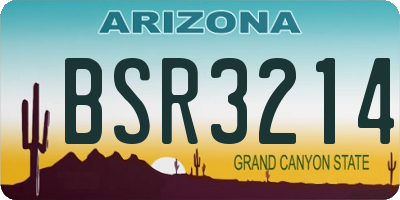 AZ license plate BSR3214