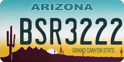 AZ license plate BSR3222