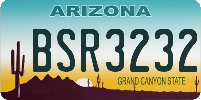 AZ license plate BSR3232