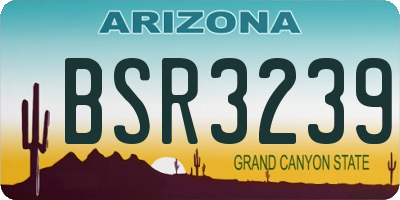 AZ license plate BSR3239