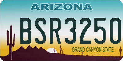 AZ license plate BSR3250
