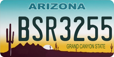 AZ license plate BSR3255