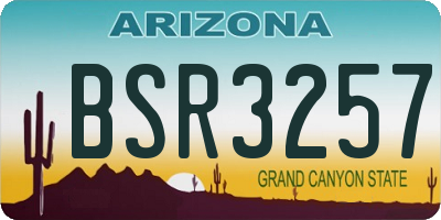 AZ license plate BSR3257