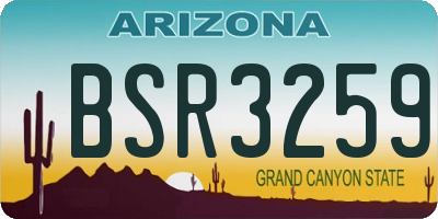 AZ license plate BSR3259