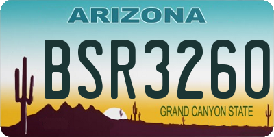 AZ license plate BSR3260