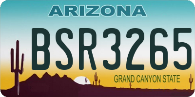 AZ license plate BSR3265