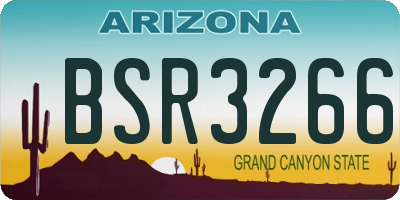 AZ license plate BSR3266