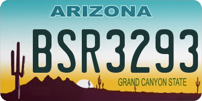 AZ license plate BSR3293