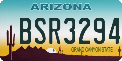 AZ license plate BSR3294