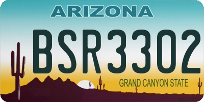 AZ license plate BSR3302