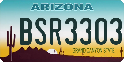 AZ license plate BSR3303