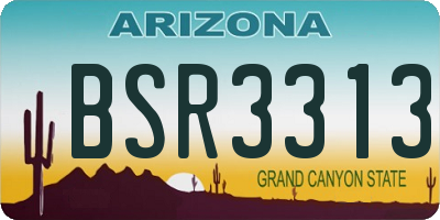 AZ license plate BSR3313