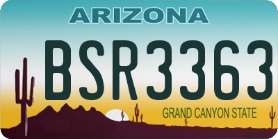 AZ license plate BSR3363