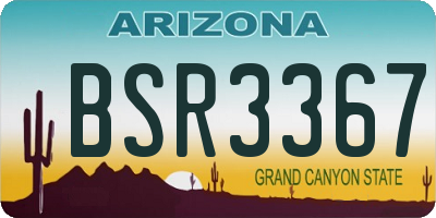 AZ license plate BSR3367