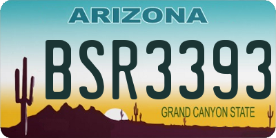 AZ license plate BSR3393