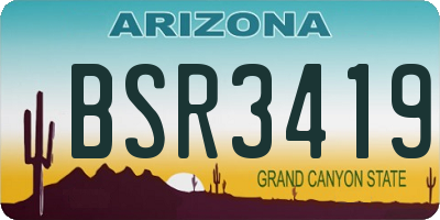 AZ license plate BSR3419