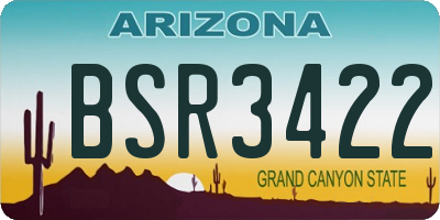 AZ license plate BSR3422