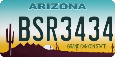 AZ license plate BSR3434