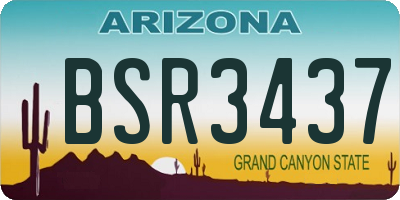AZ license plate BSR3437